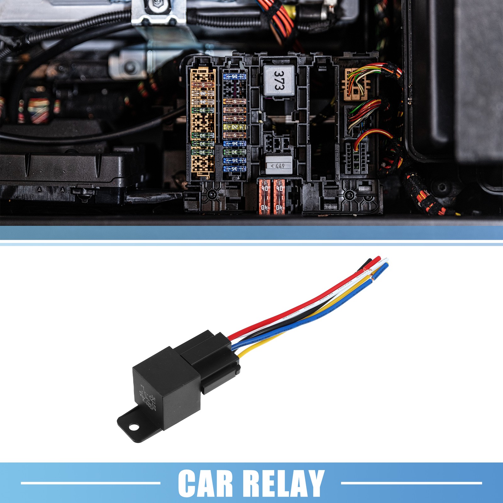 DC 36V 40A SPDT Automotive Relay 5 Pin 5 Wires with Harness Socket Plug
