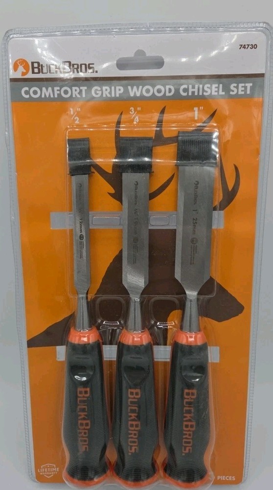 BuckBros 74730 3pc Chisel Set 1/2"-3/4"-1" NEW