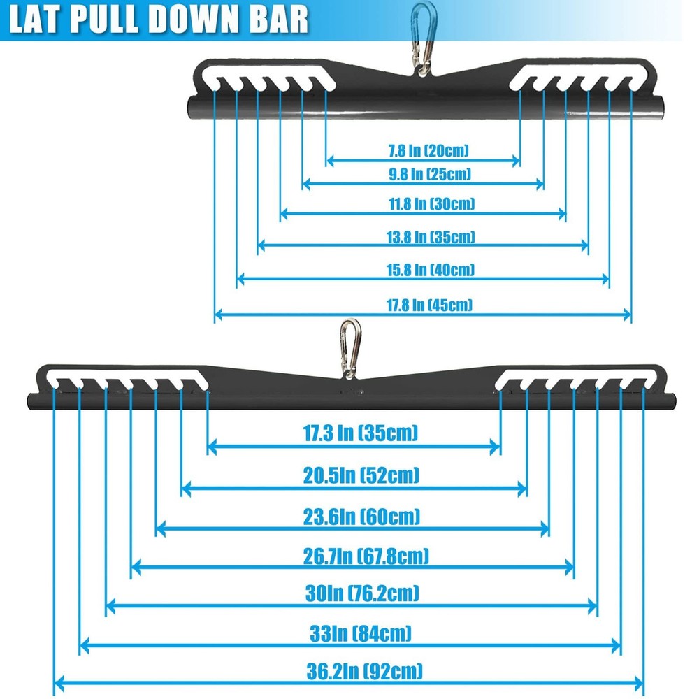 KORIKAHM LAT Pulldown Attachments for Cable Pulley System Machine, T-bar Row ...