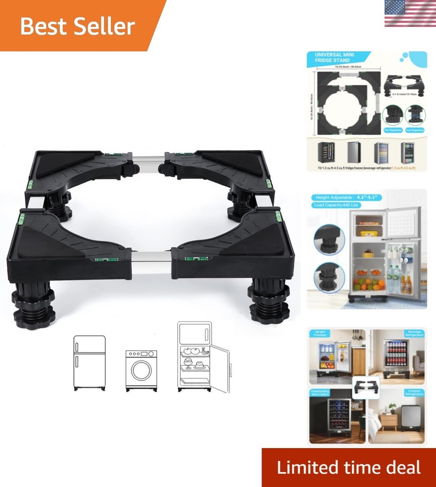 Mini Fridge Stand Universal Raised Base Adjustable Refrigerator Stands with 4...