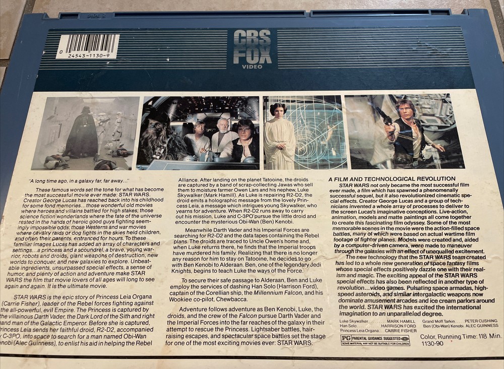 CBS Fox Video Capacitance Electronic Disc System Star Wars