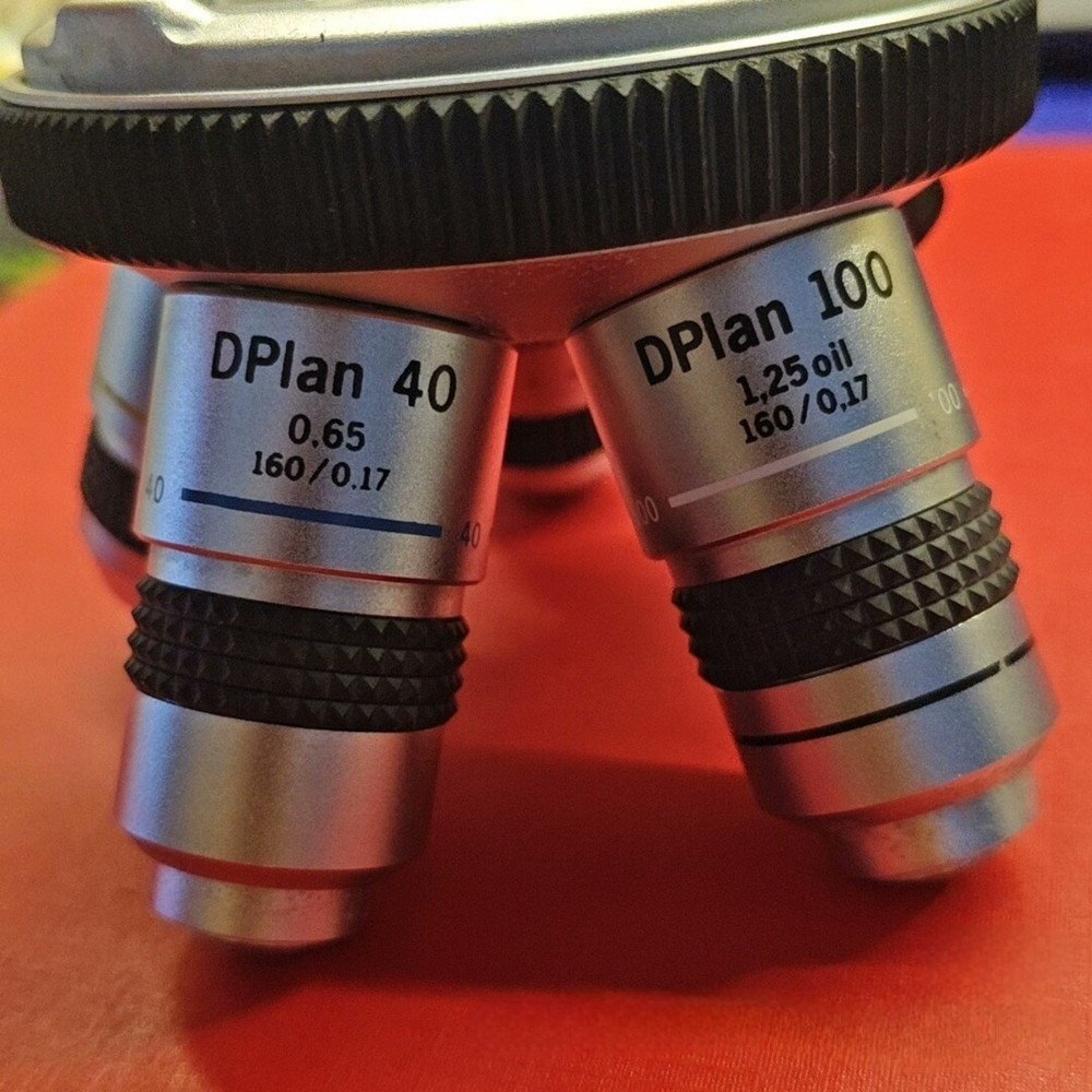 Olympus BH2 microscope objective lens Four flat field objective lenses