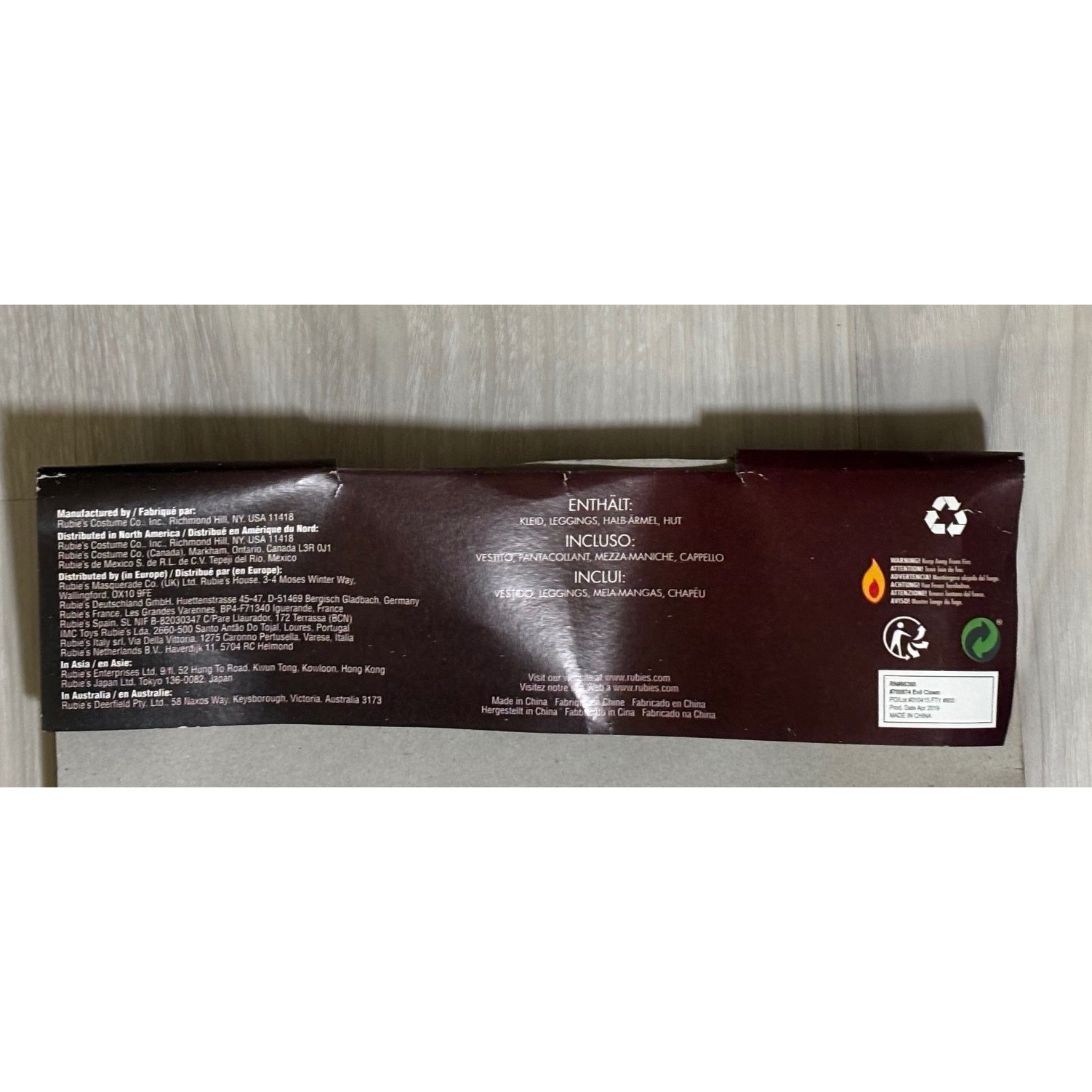 Rubies Evil Clown Costume Womens S Red Black Halloween Cosplay Dress Leggings