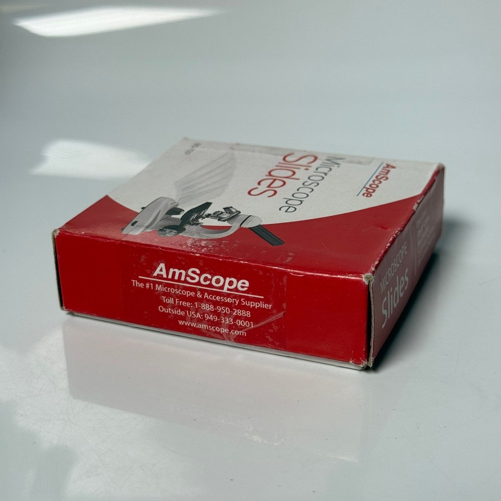 AmScope Microscope Slides 72pc Ground Edges Single Frosted CIB