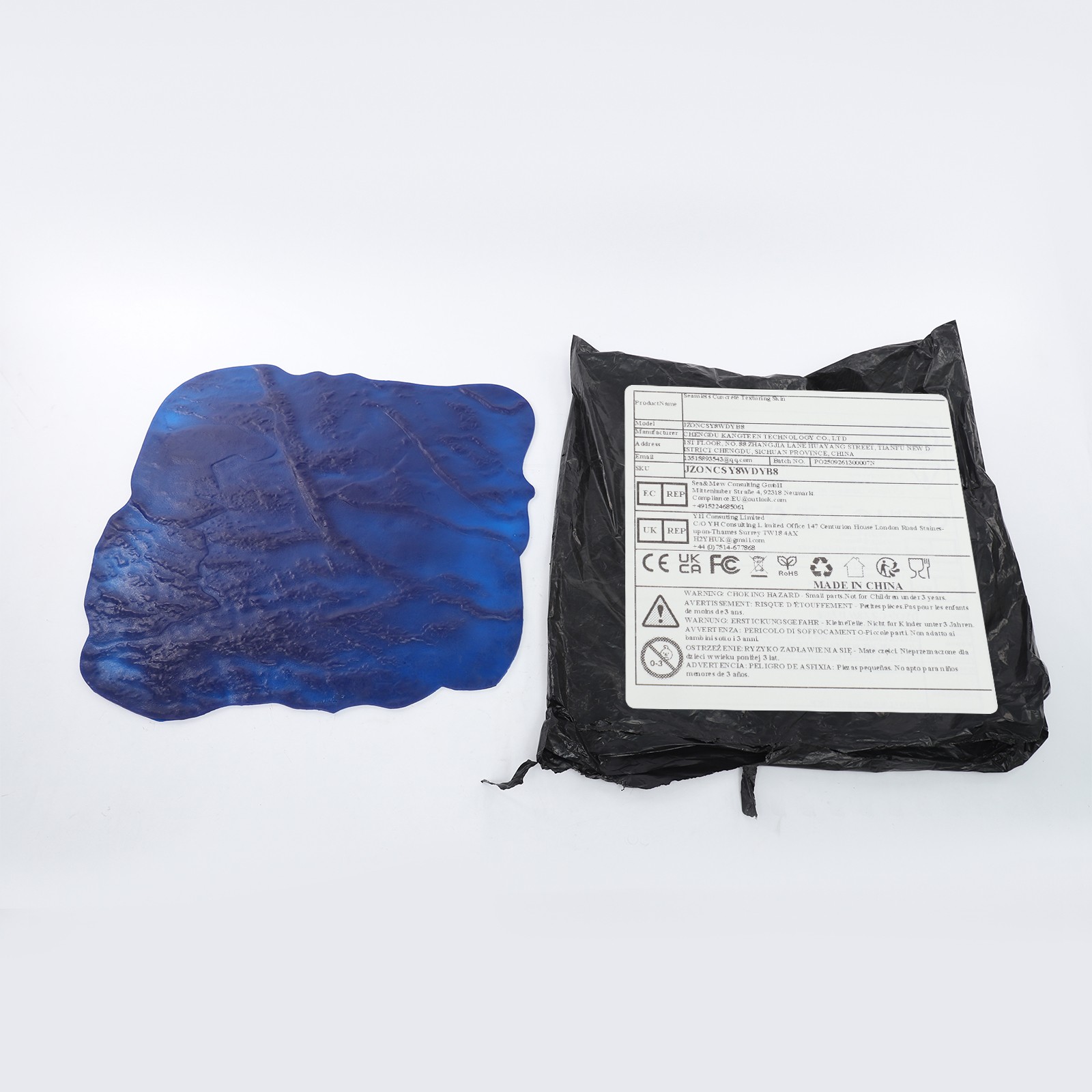 36" X 36" Slate Stone Texture Decorative Concrete Cement Stamps Mats Blue