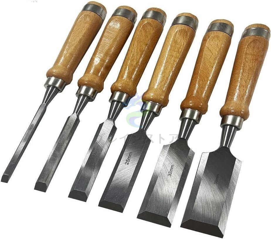 Chisel Set 8Pcs Black Walnut Hand Carving Woodworking Tool Kit Pro Elite