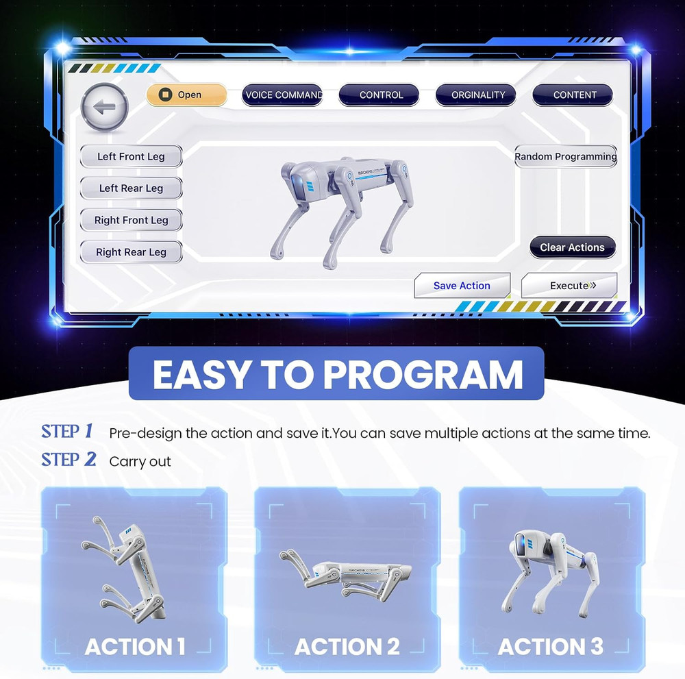 Smart Robot Dog Toy, Interactive STEM Robot Pet, Voice & Remote Control, App Pro