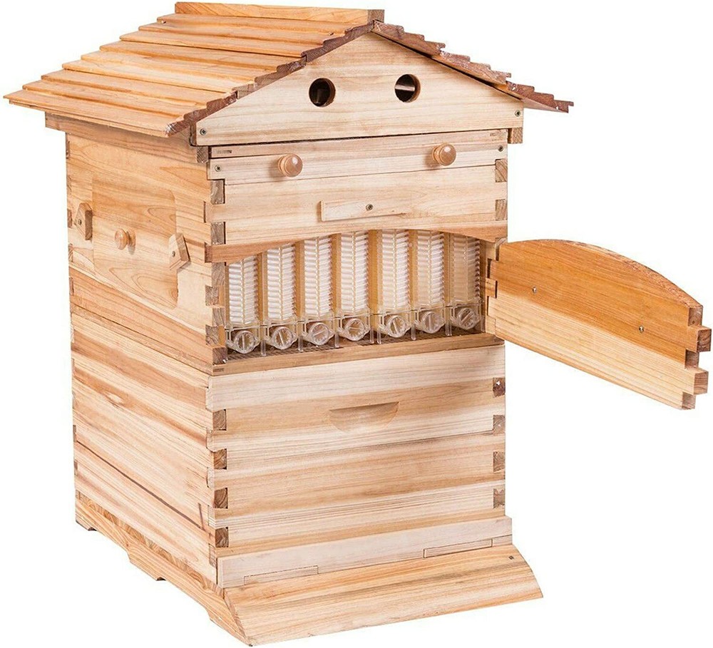 7Pcs Automatic Bee Frames w/ Auto Beehives Honey House Beekeeping Boxes Bee Hive