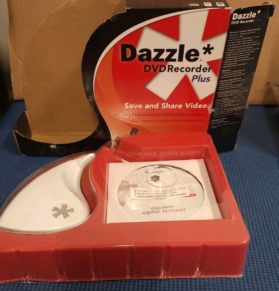 Pinnacle Studio Dazzle DVD Recorder Plus Save & Share Video Device/ NEW OPEN BOX
