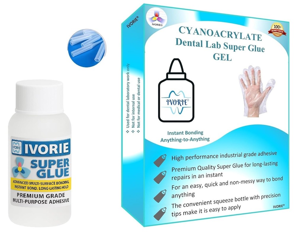 2oz Dental Lab Super Glue - Instant Bonding Adhesive with Guarantee
