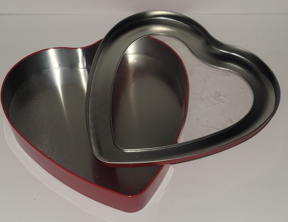 Heart Shaped Tin With Clear Front Great for Assemblage Crafts Valentine s