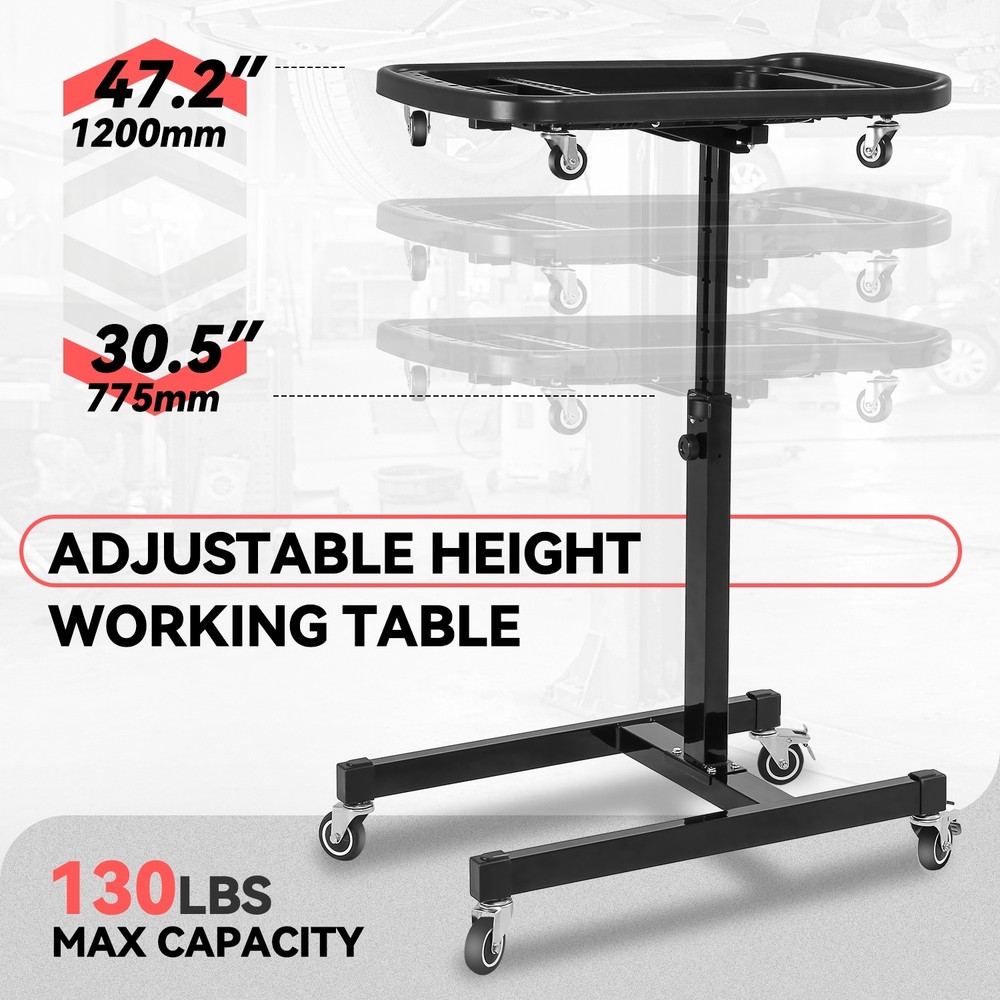 2-In-1 Sturdy w/ 360° Rolling Casters Adjustable Storage Working Table Durable