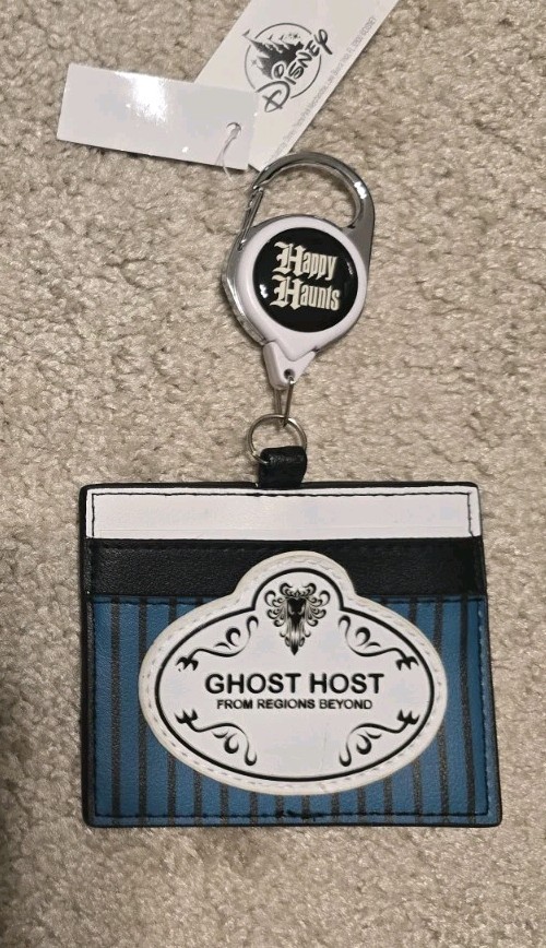 NEW Disney Parks Loungefly Lanyard Haunted Mansion Ghost Host Card Holder NWT
