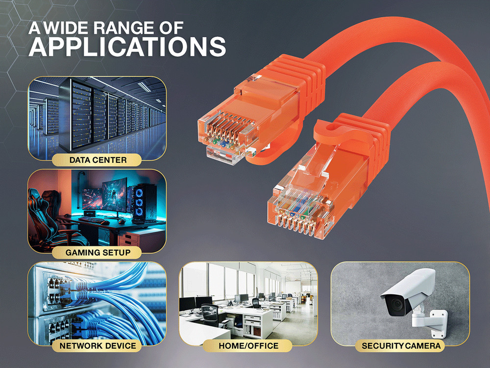 35ft Cat6a UTP 10G Ethernet Network Patch Cable Snagless 24AWG Bare Copper, O...