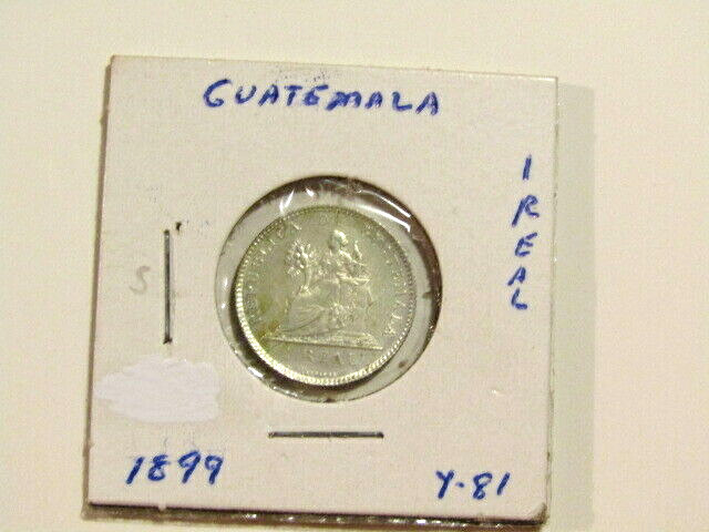 Guatemala 1899 1 Real Silver Coin