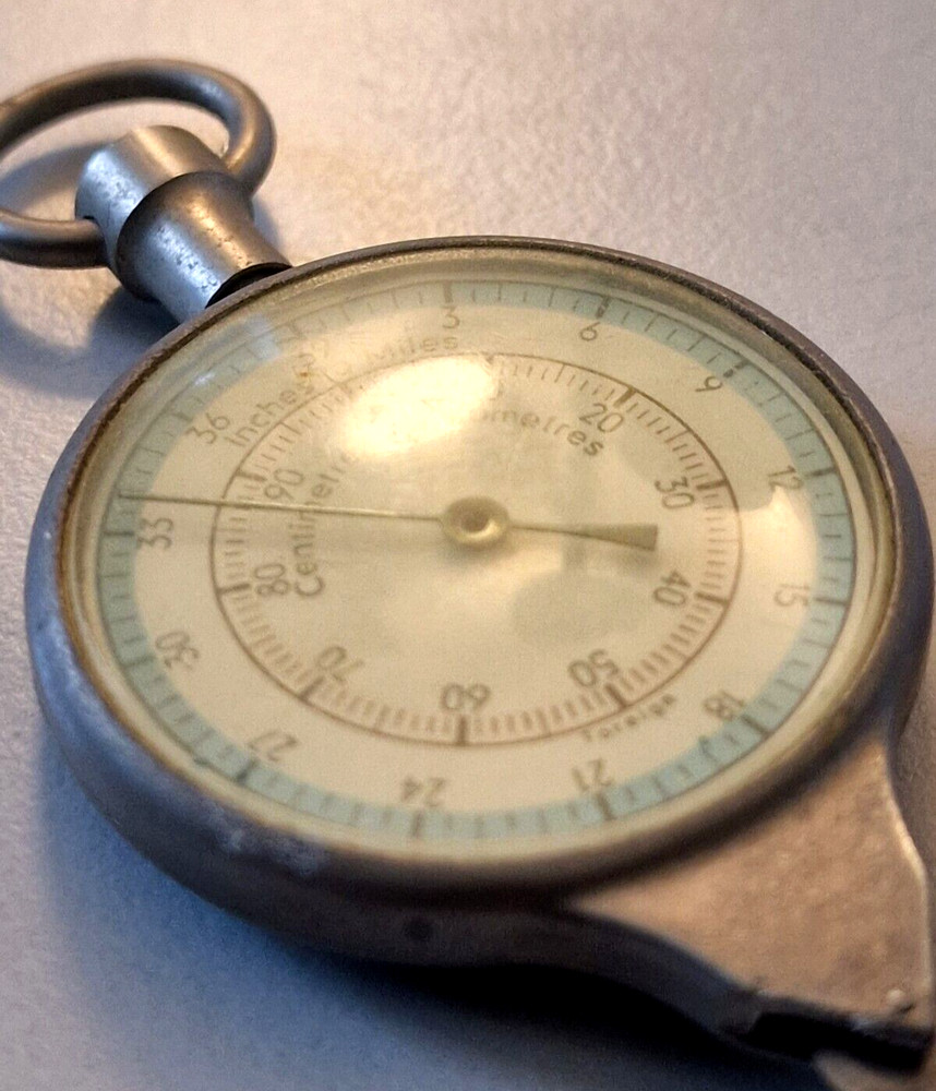Vintage Enbesco opsimeter map measuring wheel double sided