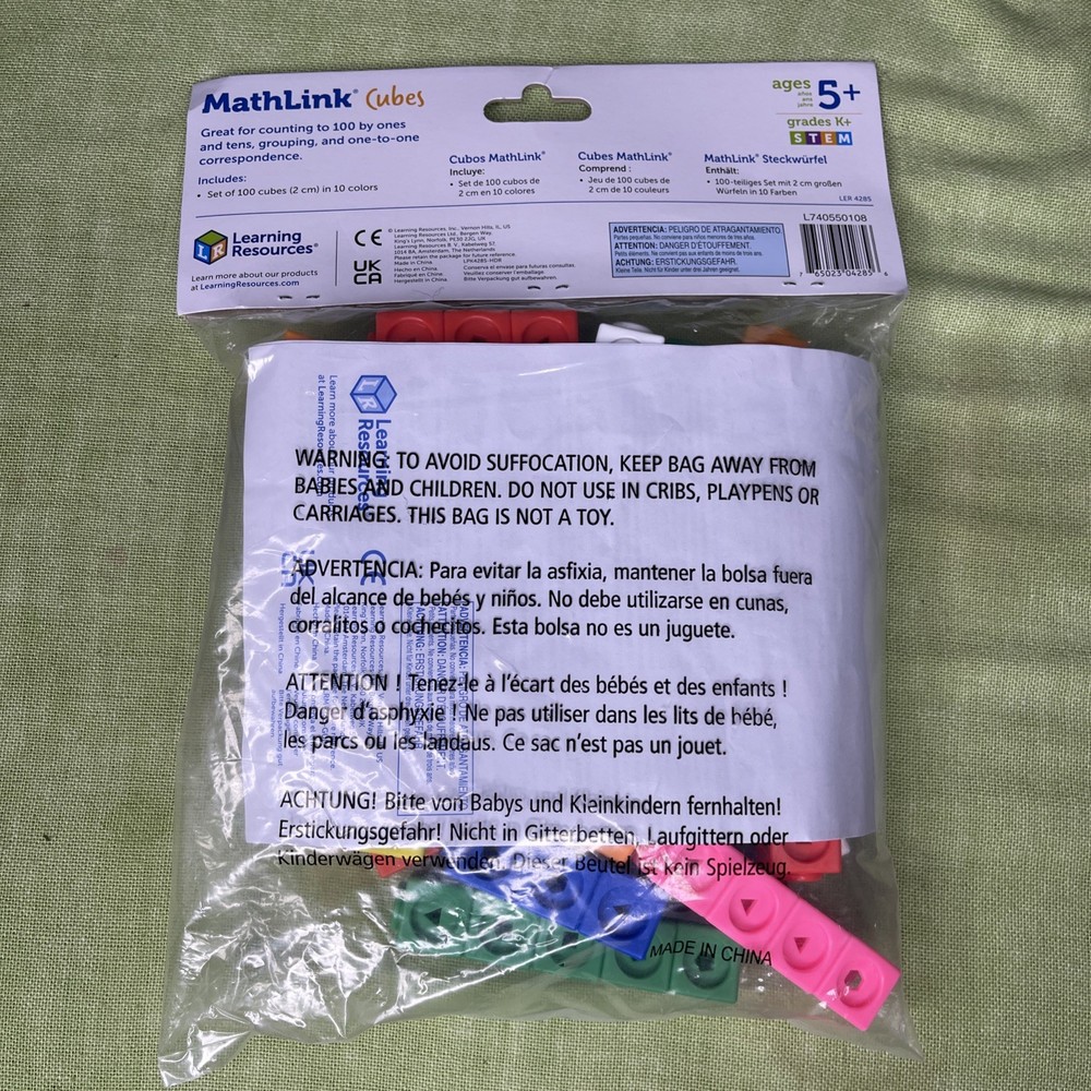 Learning Resources MathLink Cubes 100 Pcs Counting Homeschool Aid