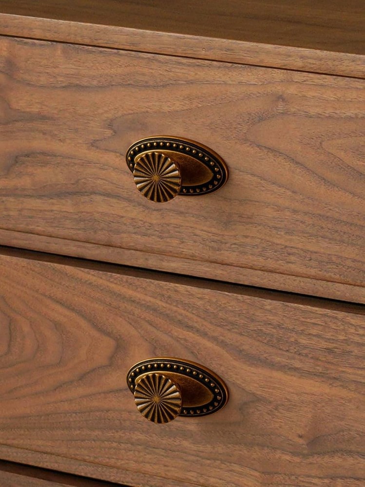 Classic 10 Pack Antique Brass Cabinet Knobs - Durable Vintage Drawer Hardware