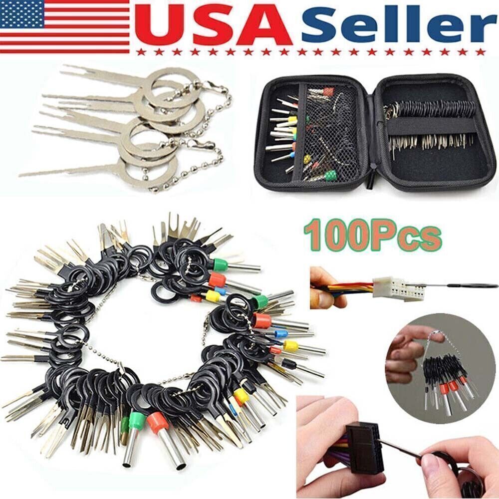 100*Pin Ejector Wire Kit Extractor Auto Terminal Removal Connector Puller Tool