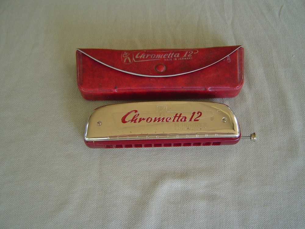 "CHROMETTA 12" "C" GERMAN MADE CHROMATIC HARMONICA BY M. HOHNER & STORAGE CASE