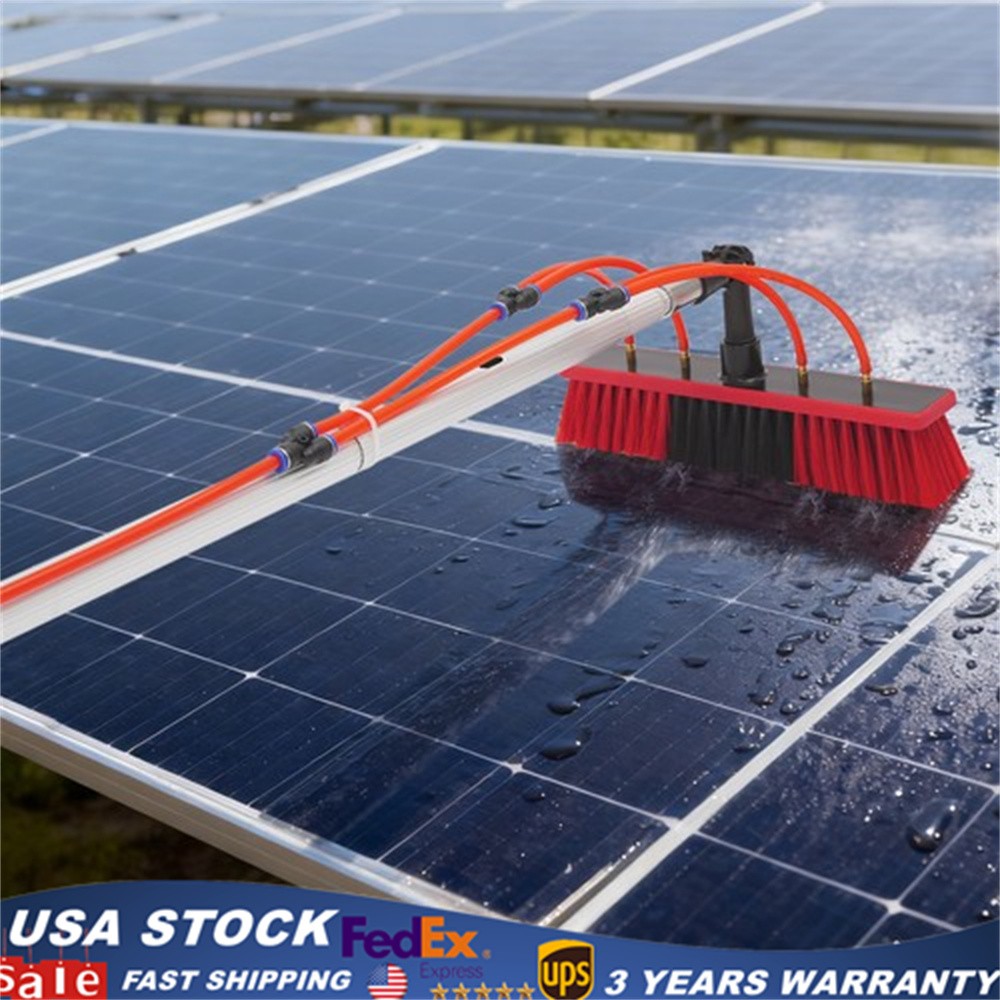 4m Solar Panel Cleaning Brush Outdoor Window Adjustable Pole Cleaning Kit