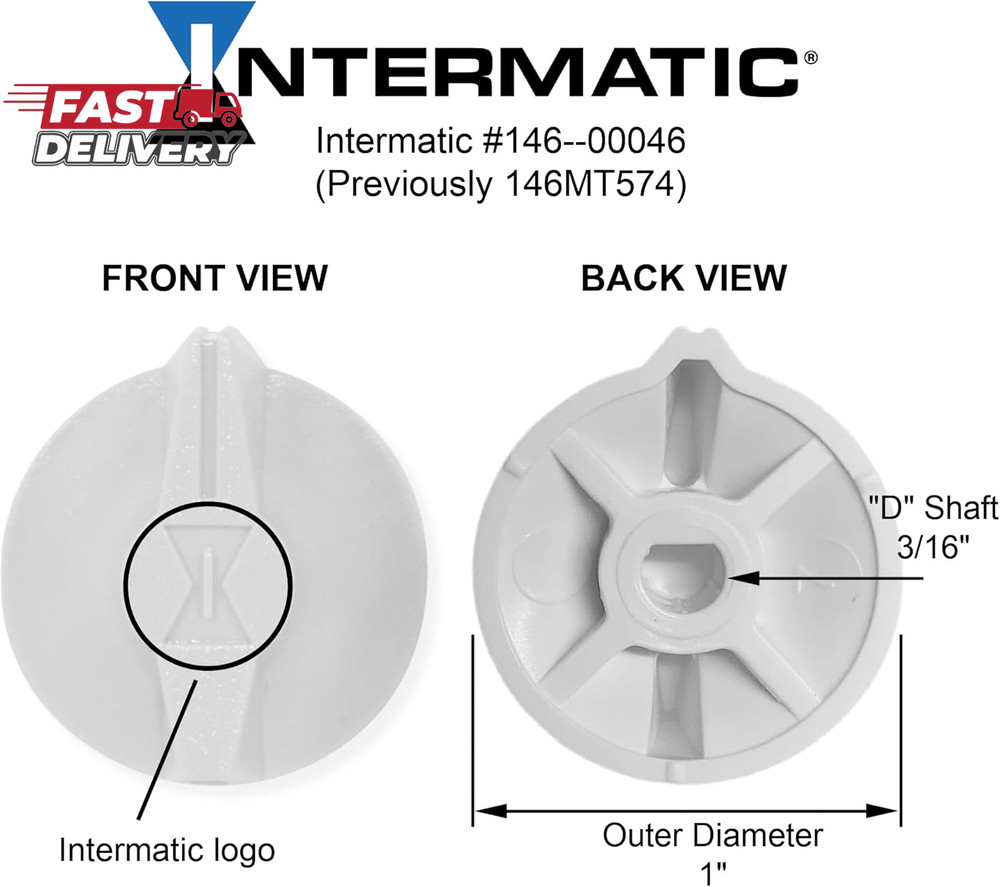 Intermatic 146MT574 Timer Knob for FD Series Spring Wound Timers - White