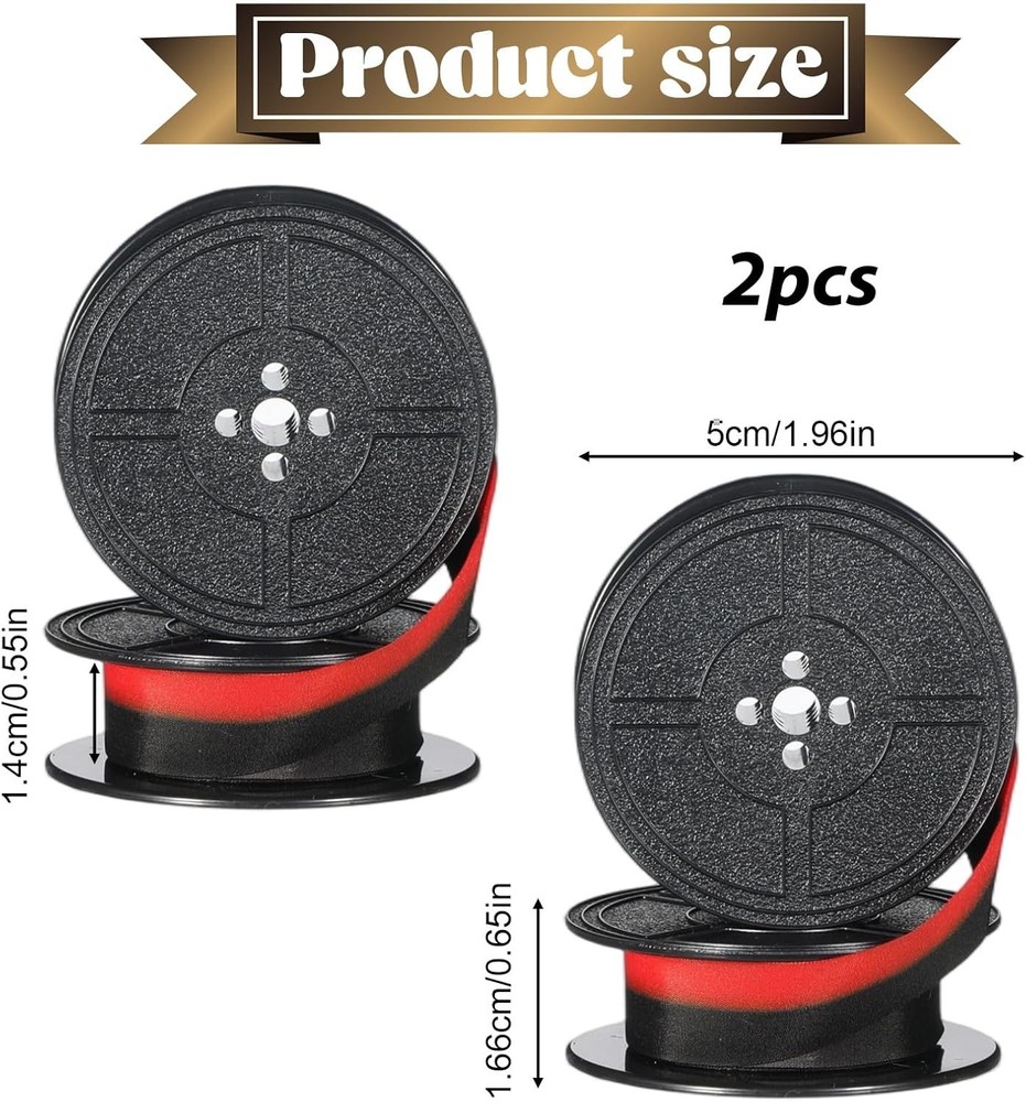 Universal Typewriter Ribbon Twin Spool Replacement Pack - Black Ink (2 Pcs)