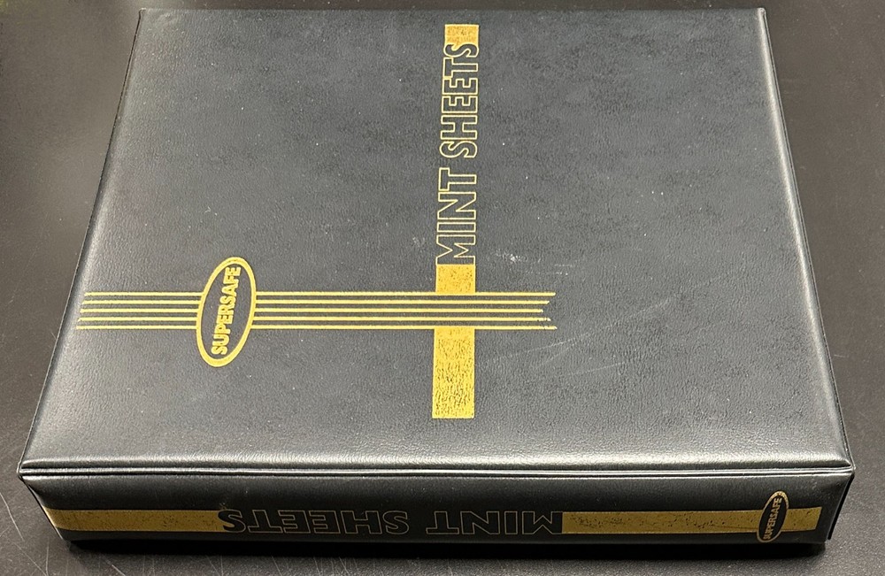 Vintage Supersafe Mint Sheet Stamp Album, Black w/ 50 Double-Sided Pages