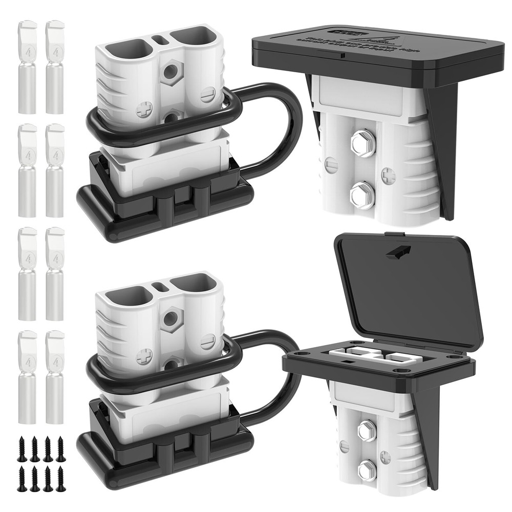 120AMP Anderson Connector Battery Quick Disconnect Plug 4 Pack - Gray