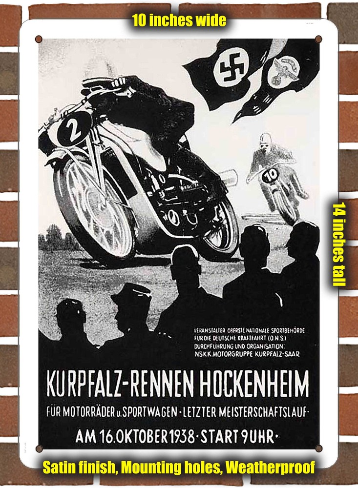 Metal Sign - 1938 Hockenheimring Racing Program - 10x14 inches
