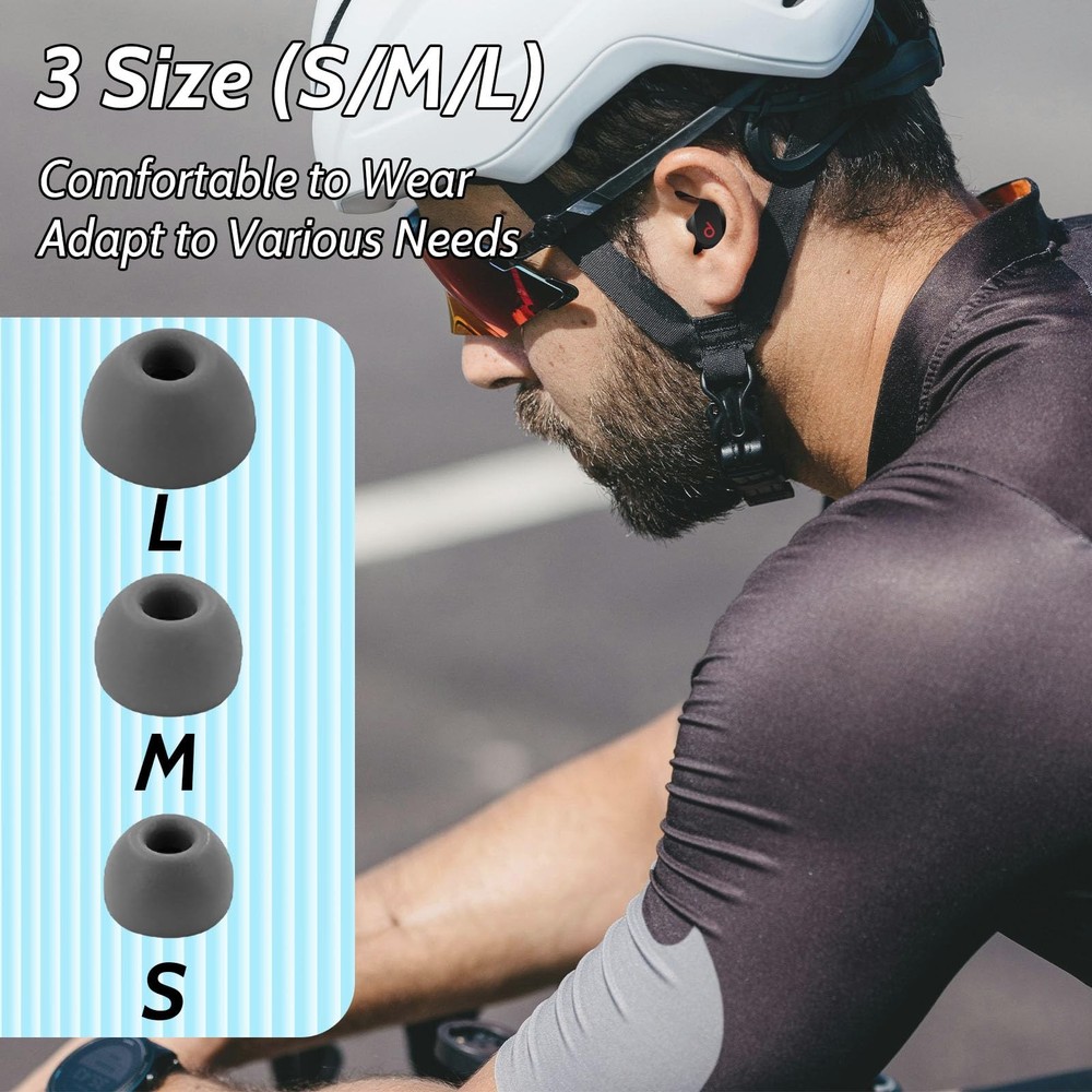 Miayaya Silicone Tips Replacement Earbuds for Beats Studio S+M+L, Gray