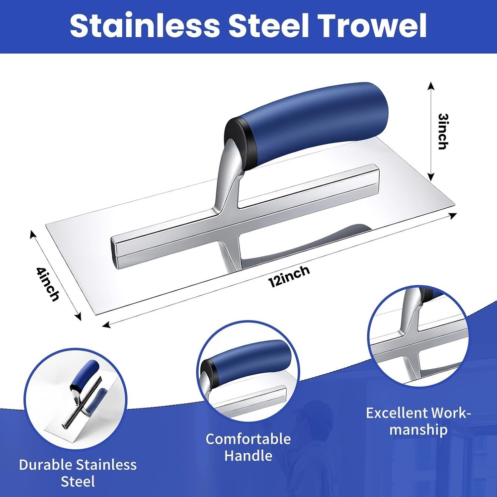 Drywall Hand Tools Kit with Aluminum Hawk and Trowel Set
