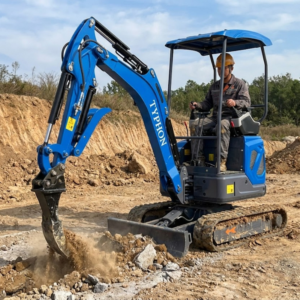 TERROR XIX Mini Excavator Digger 4000lbs Kubota D902 Engine Retractable Tracks