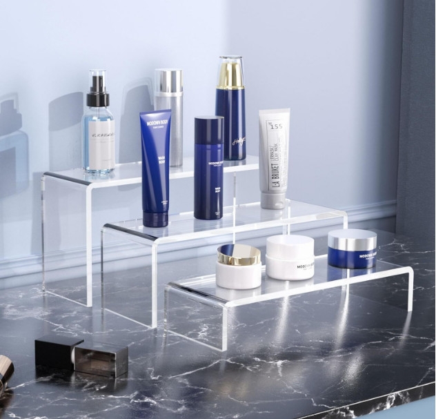 10pcs 2 Set Acrylic Risers for Display Clear Perfume Organizer Stands Acrylic
