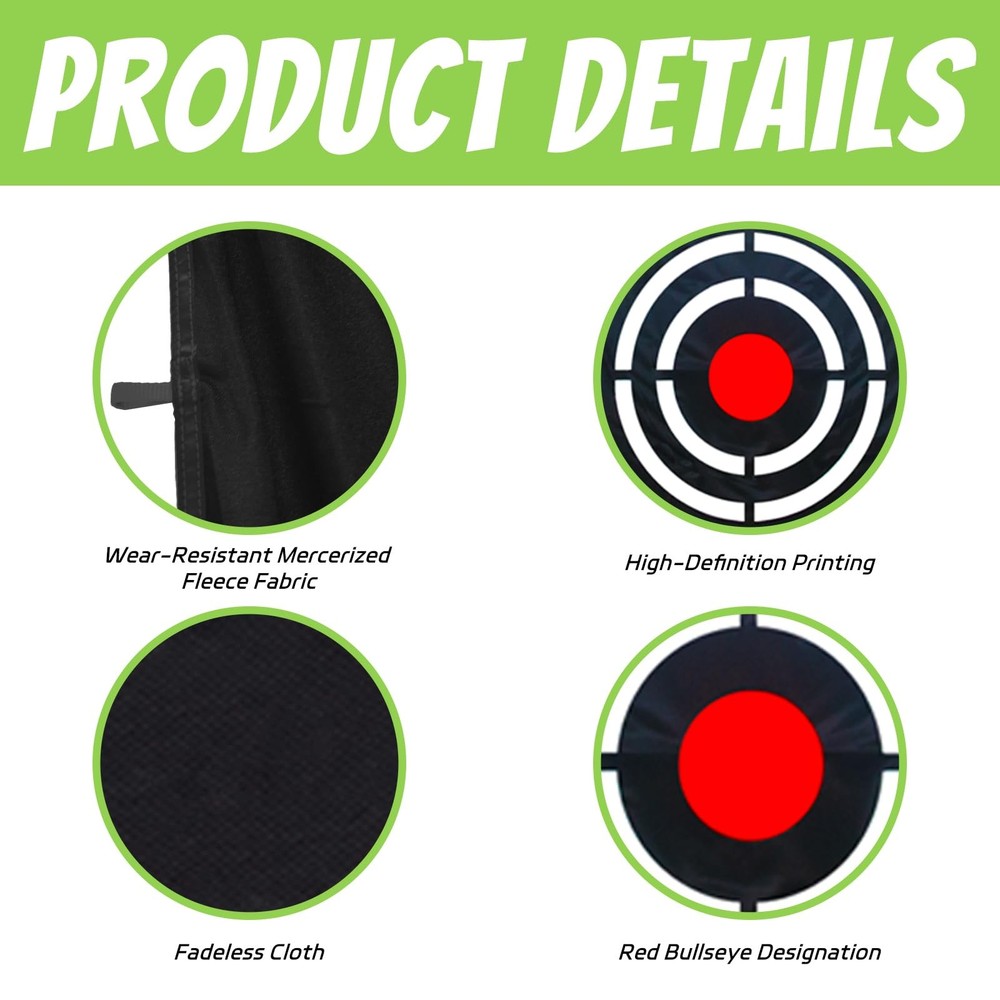 Golf Target Hitting Cloth - 5 X 4 FT Black Portable Foldable Easy Setup for I...