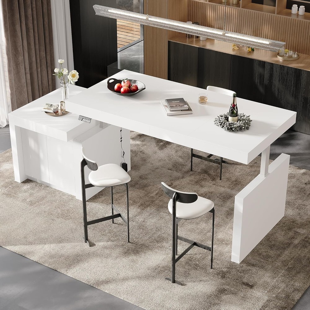 Adjustable Kitchen Island with Storage