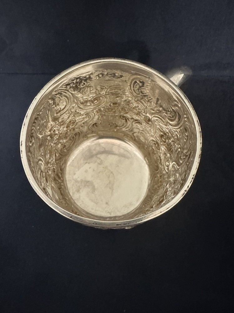 Victorian silver christening mug