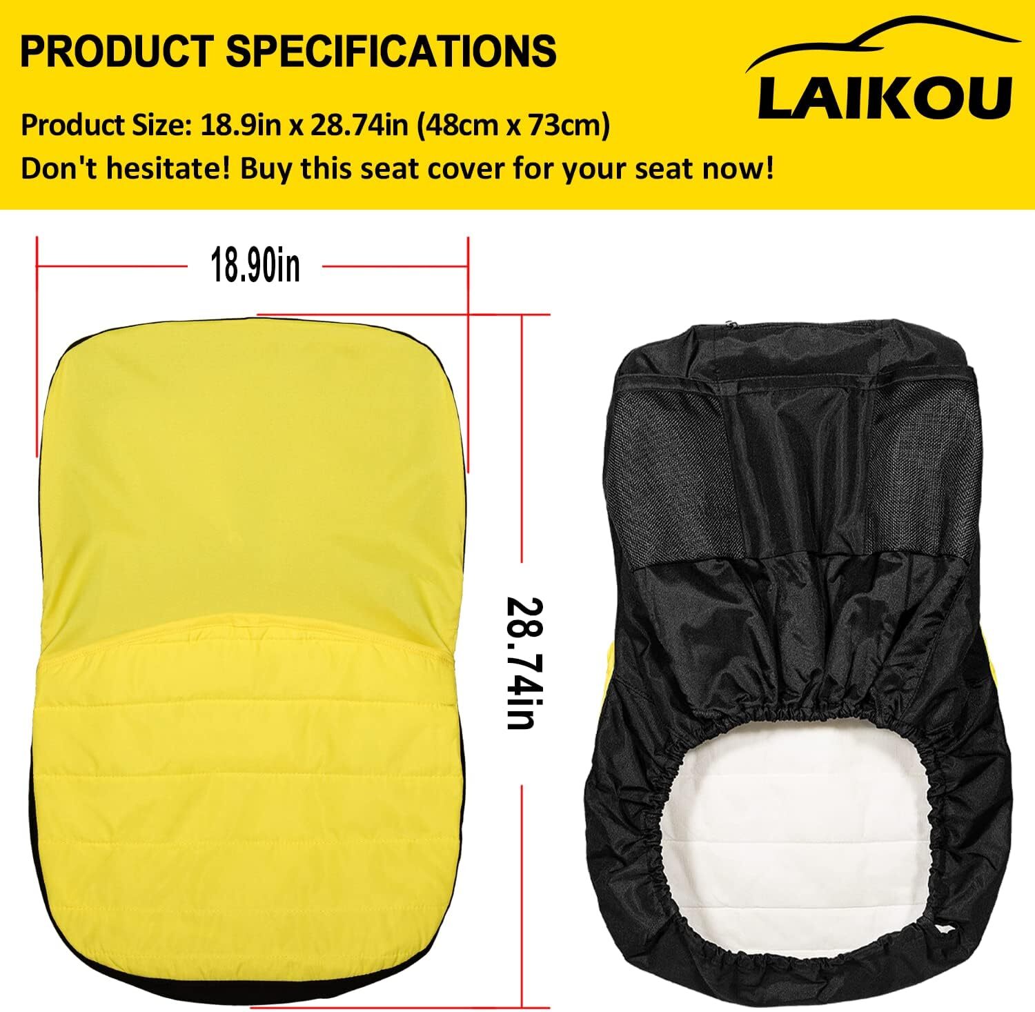 LP92334 Riding Lawn Mower Cushioned Seat Cover for John Deere Mower Tractor