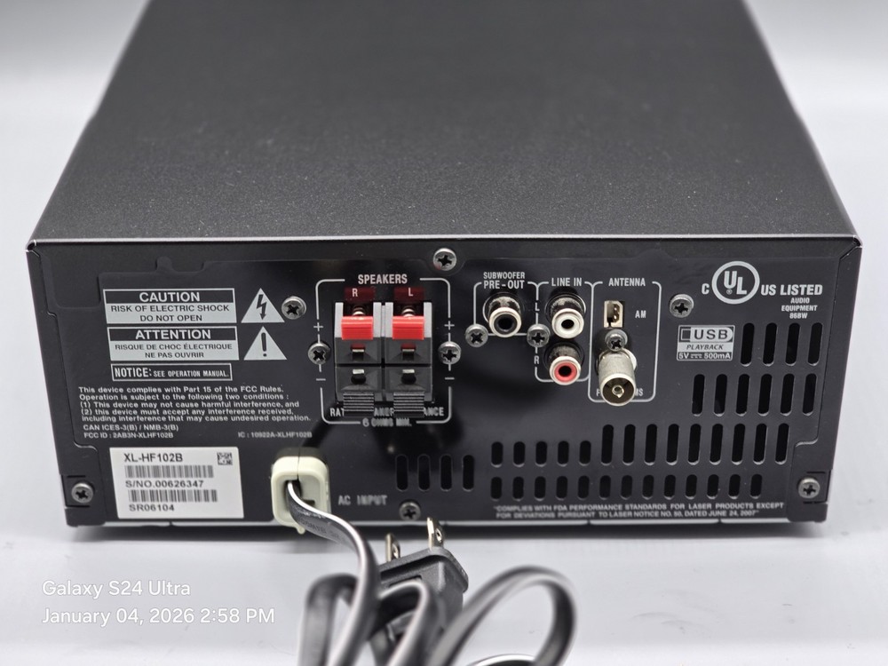 Sharp XL-HF102B Hi-Fi Bluetooth Component System CD Player Speakers W/ Remote