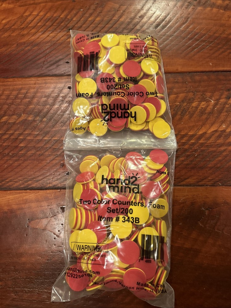 hand2mind Foam Two-Color Counters, Red Yellow Counting Counters 2-200 400 Total