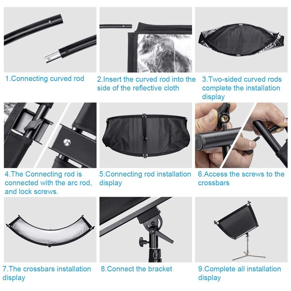 Light Reflector 70"x25.6"/178x65cm Arclight Curved Eyelighter Lighting Diffus...