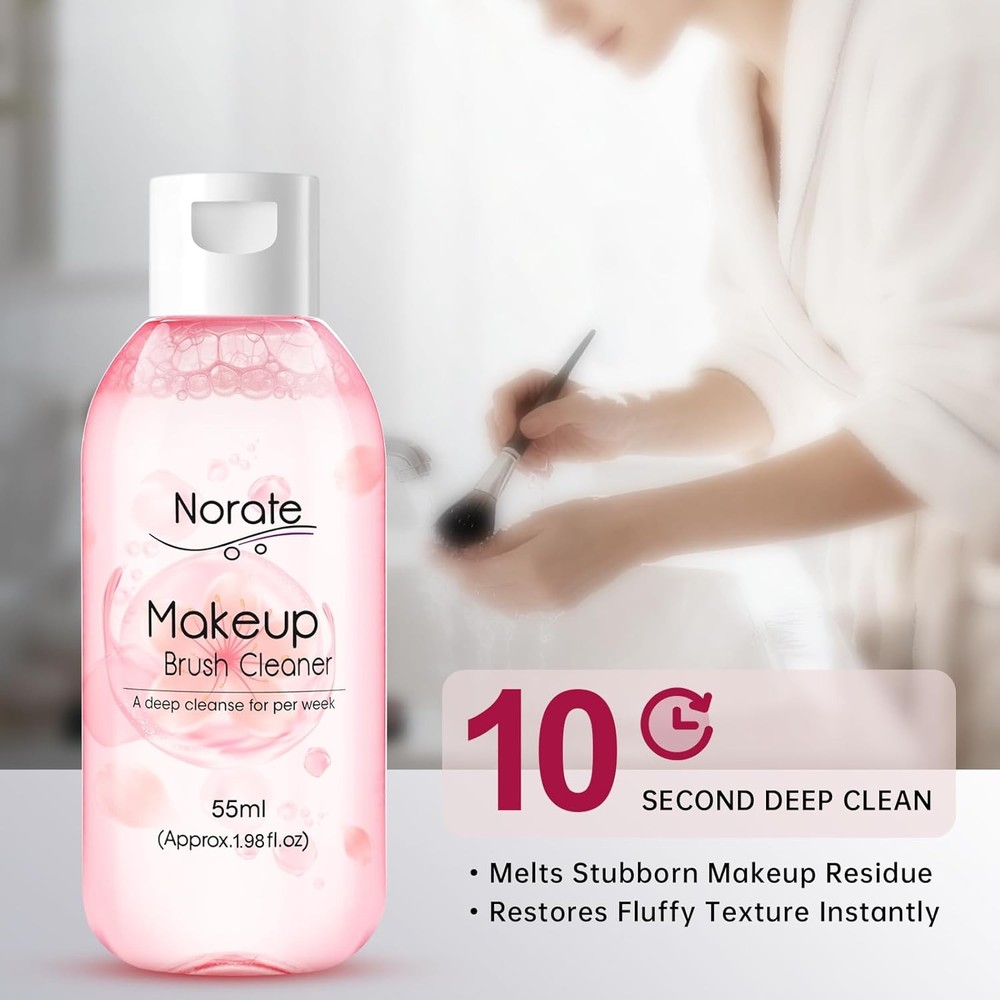 Makeup Brush Cleaner, Make Up Brush Cleaner Cleanser Solution + Brush Cleaning