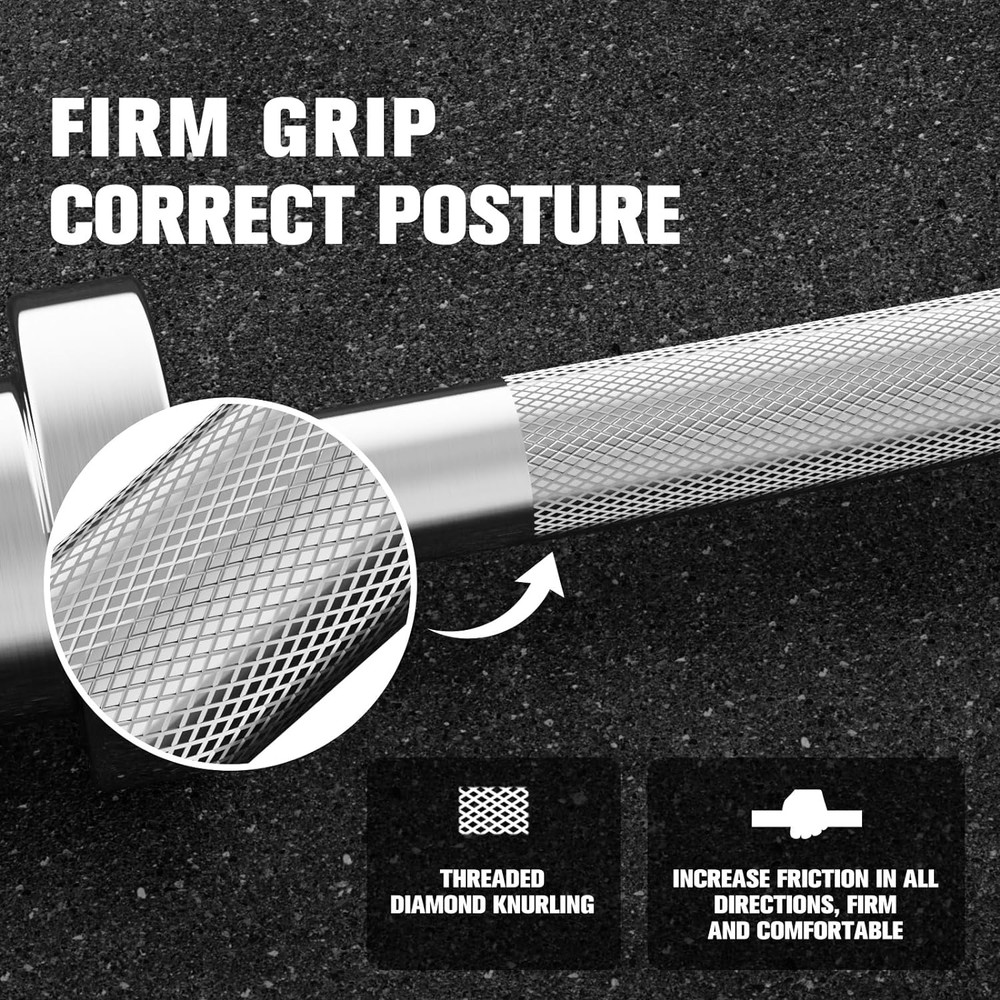 Olympic Barbell 4Ft/4.8Ft/6Ft - 2" Weight Bar for Strength Training