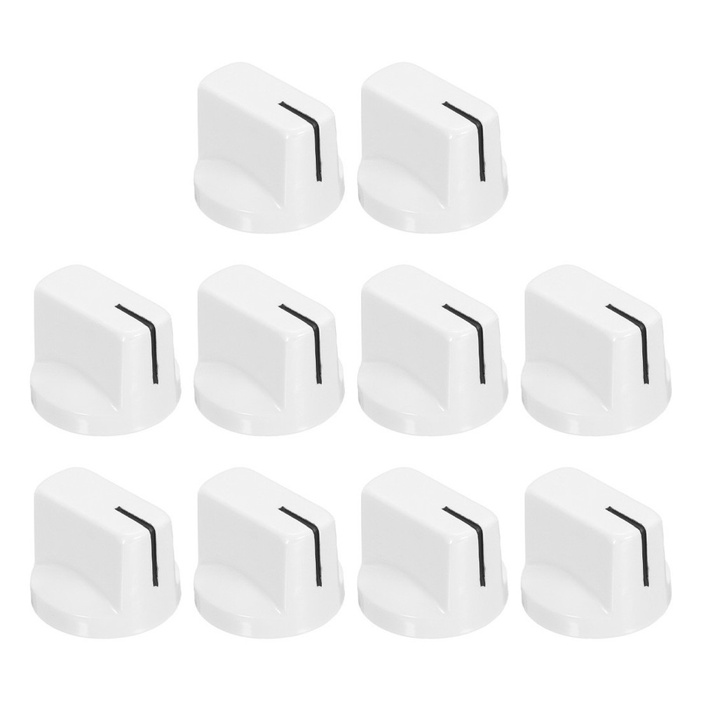 10Pcs 6.4mm Shaft Hole Pedal Knobs Pointer Knobs with Set Screw Porcelain white