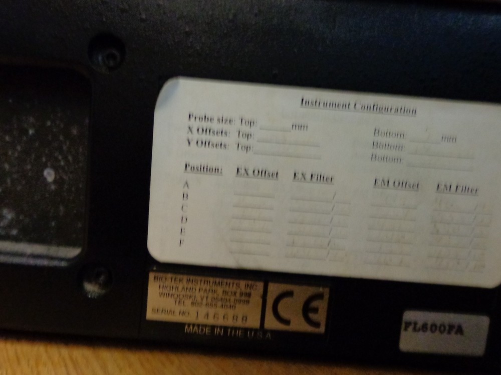 BIOTEK MODEL FL600 MICROPLATE FLUORESCENCE READER (Power Test Only)