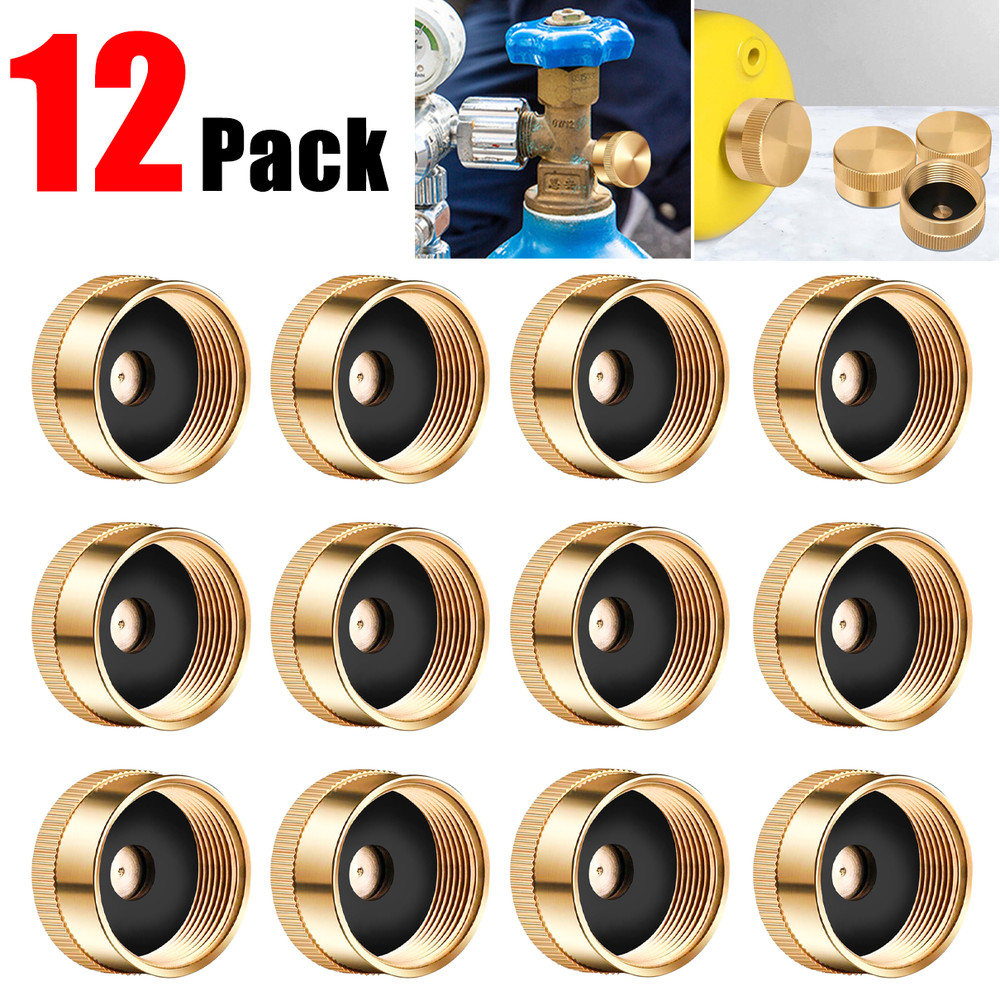18 PACK 1LB Gas Refill Propane Bottle Cap Tank Threaded Valve Covers Solid Brass
