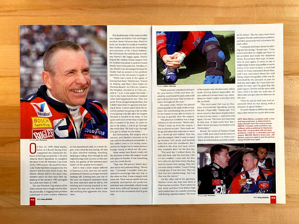 2000 Article Mark Martin NASCAR A NEW MAN