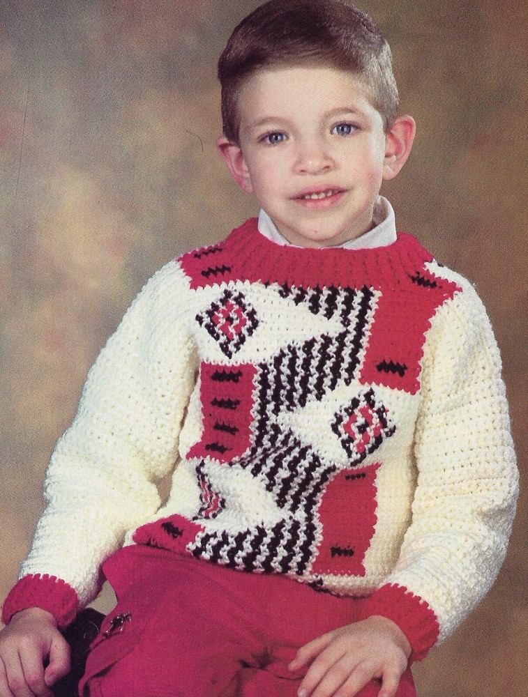 Child's Back-to-School Sweater crochet pattern instructions