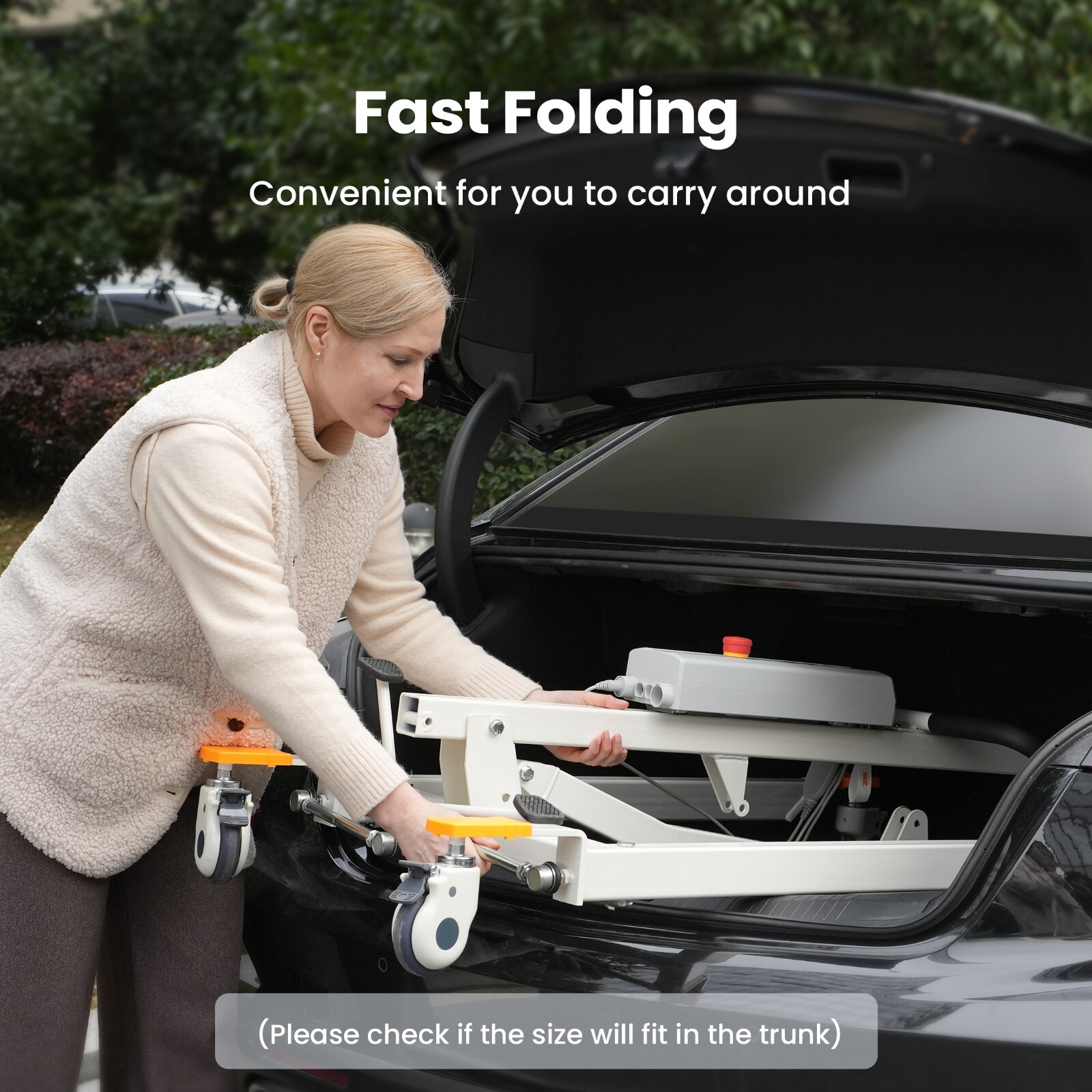 Upgrade Foldable Electric Patient Lift, Medical Transfer, 440LBS, AY02