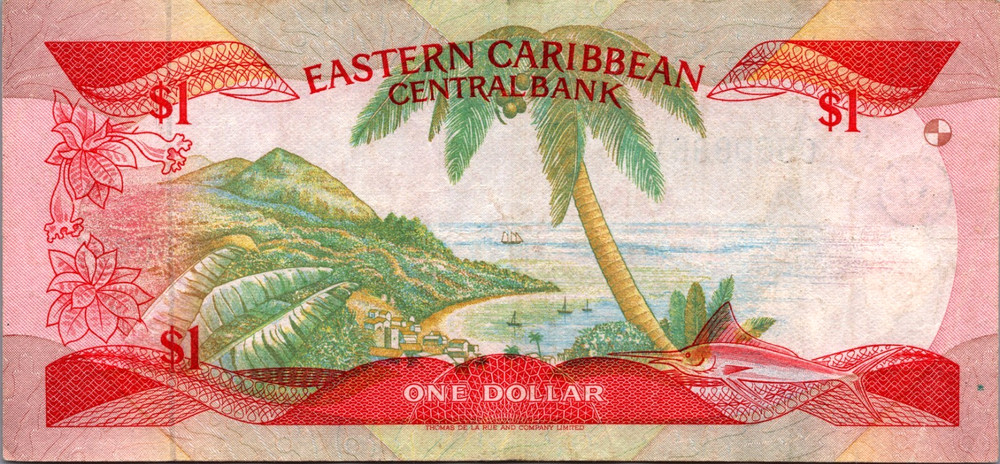 Eastern Caribbean $1 1980s RARE " U "